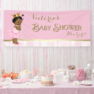 Afroamerikanischer Prinzessinnen-Ballerina-Baby-Pa Banner