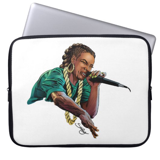 Afroamerikanischer Rapper Electronics Bag Laptopschutzhülle (Vorderseite)