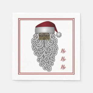 Afroamerikanischer Retro Black Santa Claus Serviette