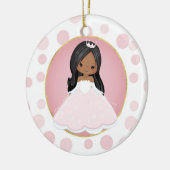 Afroamerikanischer Rosa Prinzessin Keramik Ornament (Links)