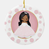 Afroamerikanischer Rosa Prinzessin Keramik Ornament (Hinten)