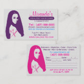 Afroamerikanischer Salon Business/Terminierungskar Terminkarte (Vorne/Hinten)