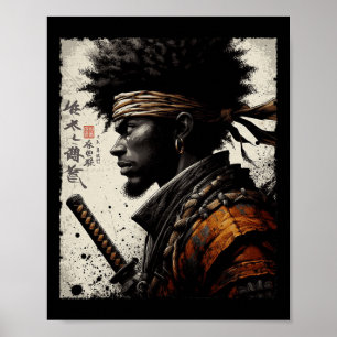 Afroamerikanischer Samurai Vintage African Bushido Poster