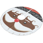 afroamerikanischer Santa Polyester Weihnachtsbaumdecke (Schrägansicht)