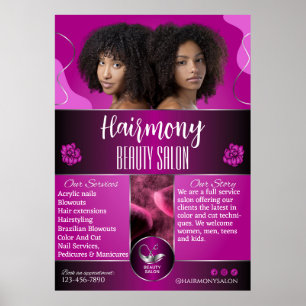 Afroamerikanischer Schönheitssalon vorne anpassen Poster