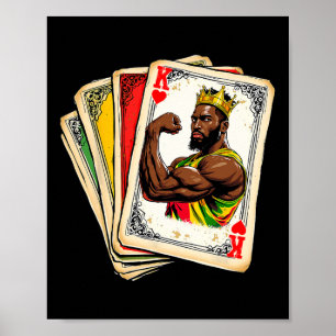 Afroamerikanischer schwarzer Herzkönig Schwarze Ge Poster