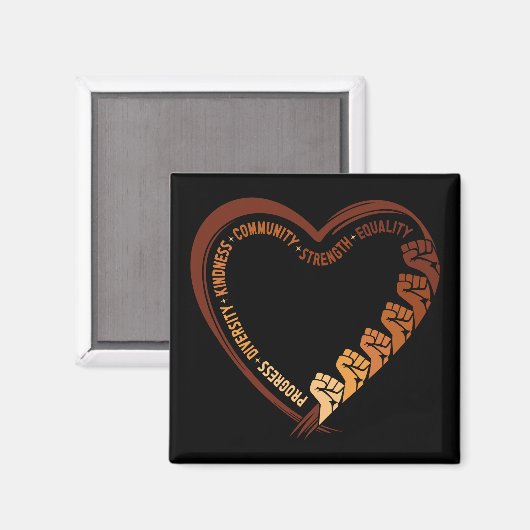 Afroamerikanischer Schwarzer Historienmonat Valent Magnet (Vorderseite/Rückseite)