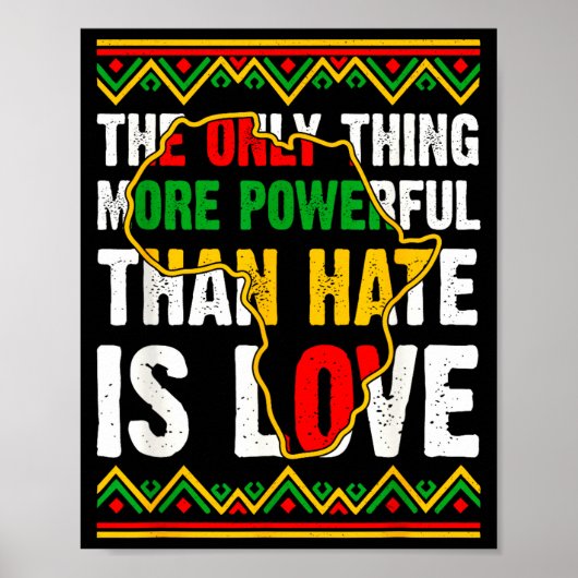 Afroamerikanischer schwarzer Stolz Afro-Liebe größ Poster (Vorne)