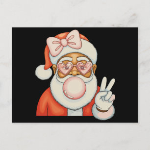 Afroamerikanischer Schwarzer Weihnachtsmann Bubble Feiertagspostkarte