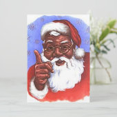 Afroamerikanischer schwarzer Weihnachtsmann Einladung (Stehend Vorderseite)