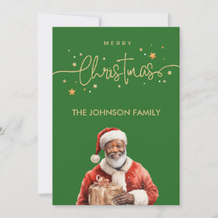 Afroamerikanischer schwarzer Weihnachtsmann Feiertagskarte
