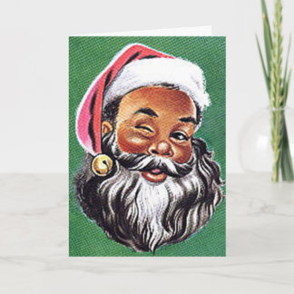 Afroamerikanischer schwarzer Weihnachtsmann Feiertagskarte