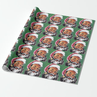 Afroamerikanischer schwarzer Weihnachtsmann Geschenkpapier