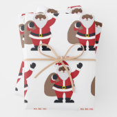 Afroamerikanischer schwarzer Weihnachtsmann Geschenkpapier Set (Beispiel)