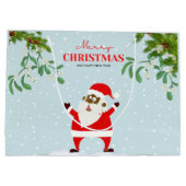 Afroamerikanischer schwarzer Weihnachtsmann Große Geschenktüte (Rückseite)