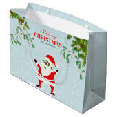 Afroamerikanischer schwarzer Weihnachtsmann Große Geschenktüte (Rückseite Schrägansicht)