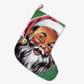 Afroamerikanischer schwarzer Weihnachtsmann Großer Weihnachtsstrumpf (Vorderansicht (hängend))