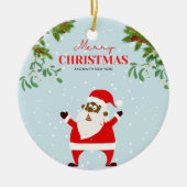 Afroamerikanischer schwarzer Weihnachtsmann Keramik Ornament (Vorne)