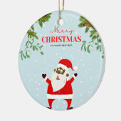 Afroamerikanischer schwarzer Weihnachtsmann Keramik Ornament (Links)