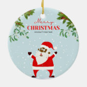 Afroamerikanischer schwarzer Weihnachtsmann Keramik Ornament (Hinten)
