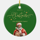 Afroamerikanischer schwarzer Weihnachtsmann Keramik Ornament (Hinten)