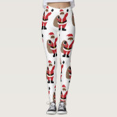 Afroamerikanischer Schwarzer Weihnachtsmann Leggin Leggings (Vorderseite)