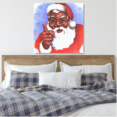 Afroamerikanischer schwarzer Weihnachtsmann Leinwanddruck (Insitu (Schlafzimmer))