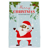 Afroamerikanischer schwarzer Weihnachtsmann Mittlere Geschenktüte (Rückseite)