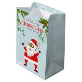 Afroamerikanischer schwarzer Weihnachtsmann Mittlere Geschenktüte (Rückseite Schrägansicht)