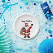 Afroamerikanischer schwarzer Weihnachtsmann Pappteller (Party)