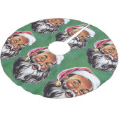 Afroamerikanischer schwarzer Weihnachtsmann Polyester Weihnachtsbaumdecke (Schrägansicht)