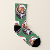 Afroamerikanischer schwarzer Weihnachtsmann Socken (Rechts - Außen)