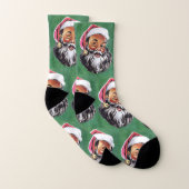 Afroamerikanischer schwarzer Weihnachtsmann Socken (Paar)