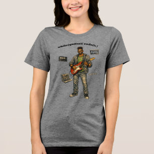 Afroamerikanischer Softwareentwickler Gitarrenspie Tri-Blend Shirt
