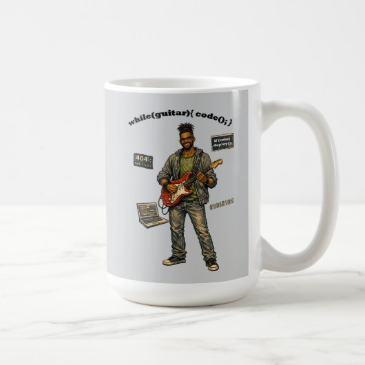 Afroamerikanischer Softwareentwickler Gitarrist Kaffeetasse (Rechts)