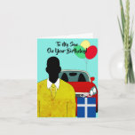 Afroamerikanischer Sohn Happy Birthday Card Karte<br><div class="desc">Diese coole Geburtstagskarte zeigt eine Silhouette eines afroamerikanischen Mannes,  der einen senffarbenen Anzug und eine Krawatte trägt. Holen Sie sich diese Karte für einen verdienten Sohn,  um Ihre Wertschätzung zu zeigen.</div>