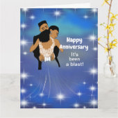 Afroamerikanischer Starry-Skies-Jubiläumsausweis Karte (Gelbe Blume)