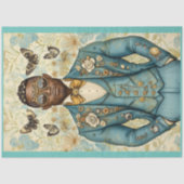 Afroamerikanischer Steampunk Male Blue P8 Decoupag Seidenpapier (Vorderseite)