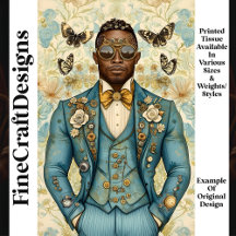 Afroamerikanischer Steampunk Male Blue P8 Decoupag