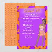 Afroamerikanischer Sweet 16 Party Einladungen (Vorne/Hinten)