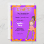 Afroamerikanischer Sweet 16 Party Einladungen<br><div class="desc">African American Teen Girl Graphic auf einer 16 . Geburtstag Geburtstagsparty Einladung. Passen Sie Ihre Party an.delightduodles an.</div>