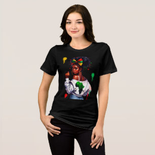 Afroamerikanischer Teenager feiert sein Erbe Tri-Blend Shirt