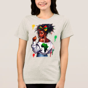 Afroamerikanischer Teenager feiert sein Erbe Tri-Blend Shirt