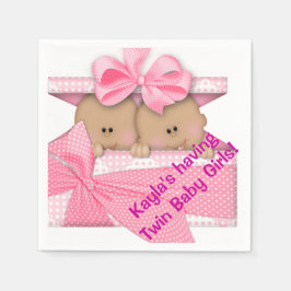 Afroamerikanischer Twin Girl Baby Shower Napkin Serviette