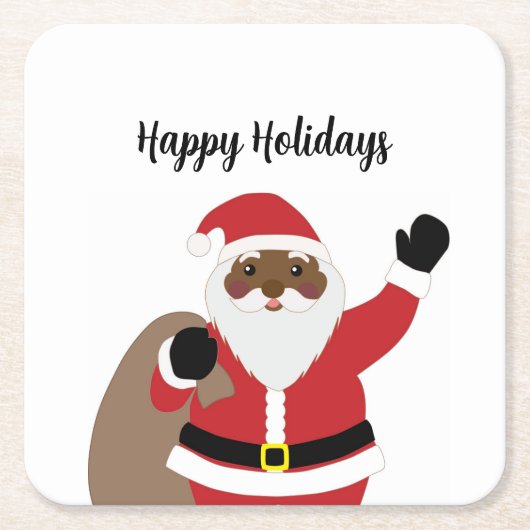 Afroamerikanischer Untersetzer des Santa Claus Squ (Vorderseite)