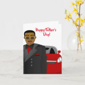 Afroamerikanischer Vater Anzug, Krawatte und Autov Karte (Gelbe Blume)