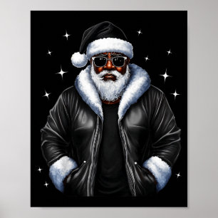 Afroamerikanischer Weihnachten Xmas Afro Santa Cla Poster