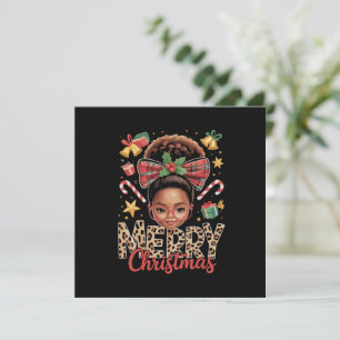 Afroamerikanischer Weihnachts-Messy-Bun Schwarze M Einladung