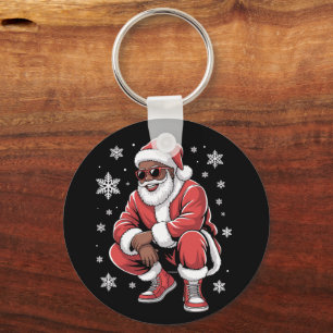 Afroamerikanischer Weihnachts-Pyjama Xmas Afro San Schlüsselanhänger