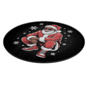 Afroamerikanischer Weihnachts-Pyjama Xmas Afro San Schneidebrett
